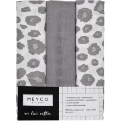Meyco Gaasluiers 3-Pack Panter Neutraal/Grijs 70 X 70 Cm -Babyverzorging Deals meyco gaasluiers 3 pack panter neutraal grijs 70 x 70 cm a353086 4