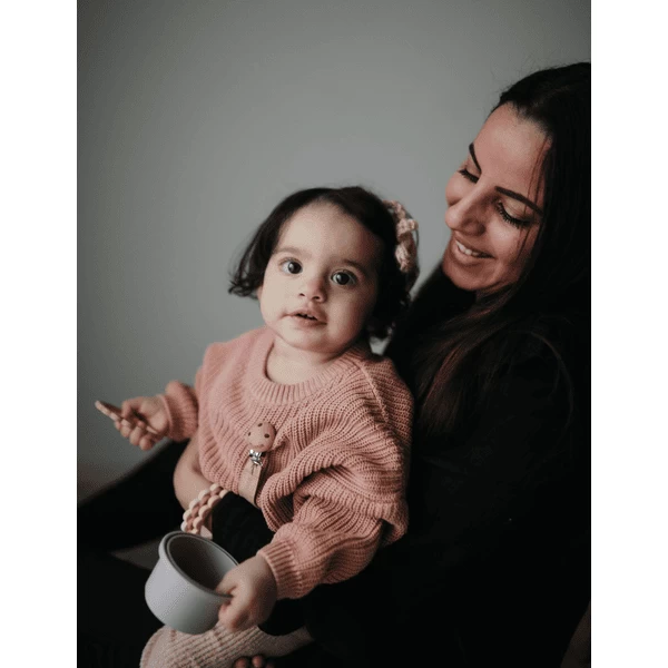 Mushie Bijtring Bloem Armband, Steel /Dove Gray/ Stone , 3 Stuks 3 Mushie Bijtring Bloem Armband, Steel /Dove Gray/ Stone , 3 Stuks - Afbeelding 3