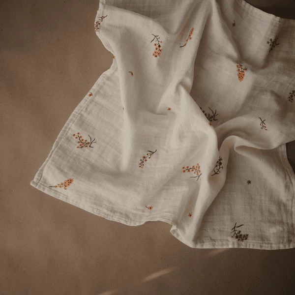 Mushie Musslintowels 3-pack Flower 3 Mushie Musslintowels 3-pack Flower - Afbeelding 3