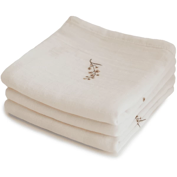 Mushie Musslintowels 3-pack Flower 1 Mushie Musslintowels 3-pack Flower