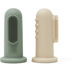 Mushie Vingertandenborstel Cambridge Blauw/Verwisselend Sand