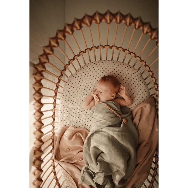 Mushie Wikkeldoek Mousseline Groen 120 X120 Cm 2 Mushie Wikkeldoek Mousseline Groen 120 X120 Cm - Afbeelding 2