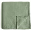 Mushie Wikkeldoek Mousseline Groen 120 X120 Cm