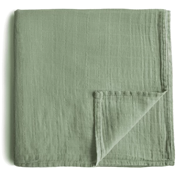 Mushie Wikkeldoek Mousseline Groen 120 X120 Cm 3 Mushie Wikkeldoek Mousseline Groen 120 X120 Cm - Afbeelding 3