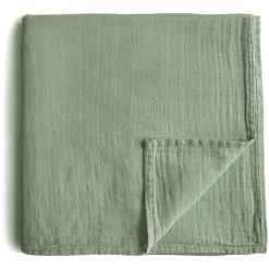 Mushie Wikkeldoek Mousseline Groen 120 X120 Cm