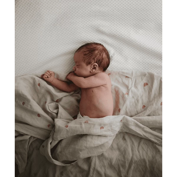 Mushie Wikkeldoek Mousseline Regenboog 120 X120 Cm 4 Mushie Wikkeldoek Mousseline Regenboog 120 X120 Cm - Afbeelding 4