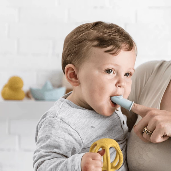 Nattou Set Van 2 Babytandenborstels Blauw 2 Nattou Set Van 2 Babytandenborstels Blauw - Afbeelding 2