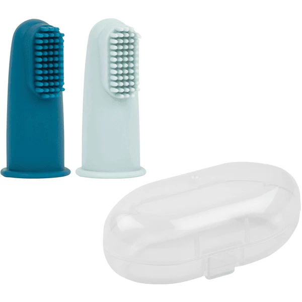 Nattou Set Van 2 Babytandenborstels Blauw 1 Nattou Set Van 2 Babytandenborstels Blauw