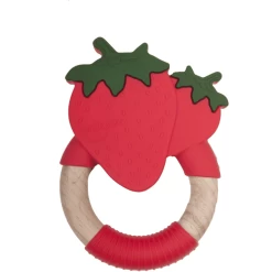 Nibbling Bijtring "Super Food" Aardbei -Babyverzorging Deals nibbling bijtring super food aardbei a335547 3