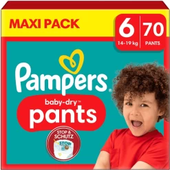 Pampers® Pampers Baby-Dry Broekjes, Maat 6 Extra Large 14-19 Kg, Maxi Pack (1 X 70 Broekjes)