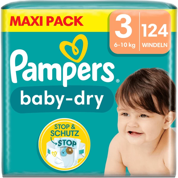 Pampers® Pampers Baby-Dry Luiers, Maat 3, 6-10kg, Maxi Pack (1 X 124 Luiers) 3 Pampers® Pampers Baby-Dry Luiers, Maat 3, 6-10kg, Maxi Pack (1 X 124 Luiers) - Afbeelding 3