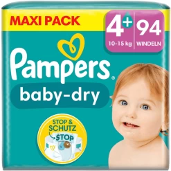 Pampers® Pampers Baby-Dry Luiers, Maat 4+, 10-15kg, Maxi Pack (1 X 94 Luiers)