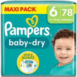 Pampers® Pampers Baby-Dry Luiers, Maat 6, 13-18 Kg, Maxi Pack (1 X 78 Luiers)
