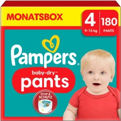 Pampers® Pampers Baby-Dry Pants, Maat 4 Maxi, 9-15kg, Maandelijkse Doos (1 X 180 Luiers)