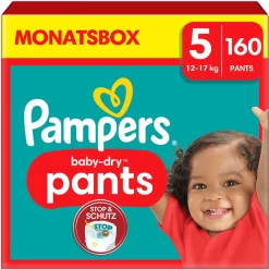 Pampers® Pampers Baby-Dry Pants, Maat 5 Junior , 12-17kg, Maandbox (1 X 160 Luiers)