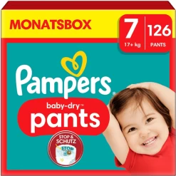 Pampers® Pampers Baby-Dry Pants, Maat 7 Extra Large , 17kg+, Maandbox (1 X 126 Luiers)