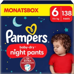 Pampers® Pampers Baby-Dry Pants Night , Maat 6, 15kg+, Maandbox (1 X 138 Luiers)