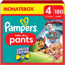 Pampers® Pampers Baby-Dry Pants Paw Patrol, Maat 4 Maxi, 9-15kg, Maandbox (1 X 180 Luiers