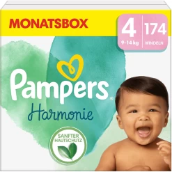 Pampers® Pampers Harmonie Maat 4, 9-14 Kg, Maandbox (1x174 Luiers)
