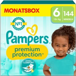 Pampers® Pampers Premium Protection , Maat 6 Extra Large , 13kg+, Maandbox (1x 144 Luiers