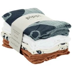 Pippi Mousseline Doeken 8-pack India-inkt