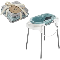 Rotho Baby Design Bad Station TOP Lagoon + Set Van 3 Gratis Washandjes