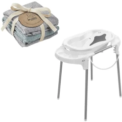 Rotho Baby Design Bad Station TOP Wit + Set Van 3 Gratis Washandjes