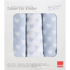 Schardt Hydrofiele Doeken 3pack Hartjes, Lichtblauw -Babyverzorging Deals schardt hydrofiele doeken 3pack hartjes lichtblauw a214915 2