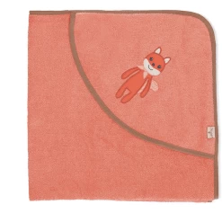 Sterntaler GOTS Badhanddoek Met Kap Enna Uni Koraal 80 X 80 Cm