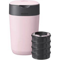 Tommee Tippee Twist & Click Advanced Luieremmer, Incl. 4 Cassettes Met Antibacteriële Folie Uit Duurzame Landbouw Green In Roze