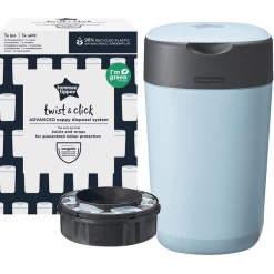 Tommee Tippee Twist & Click Advanced Luieremmer, Incl. Een Cassette Met Antibacteriële Folie Uit Duurzaam Beheerde Bronnen Green In Blauw -Babyverzorging Deals tommee tippee twist amp click advanced luieremmer incl een cassette met antibacteriele folie uit duurzaam beheerde bronnen green in blauw a313737 3
