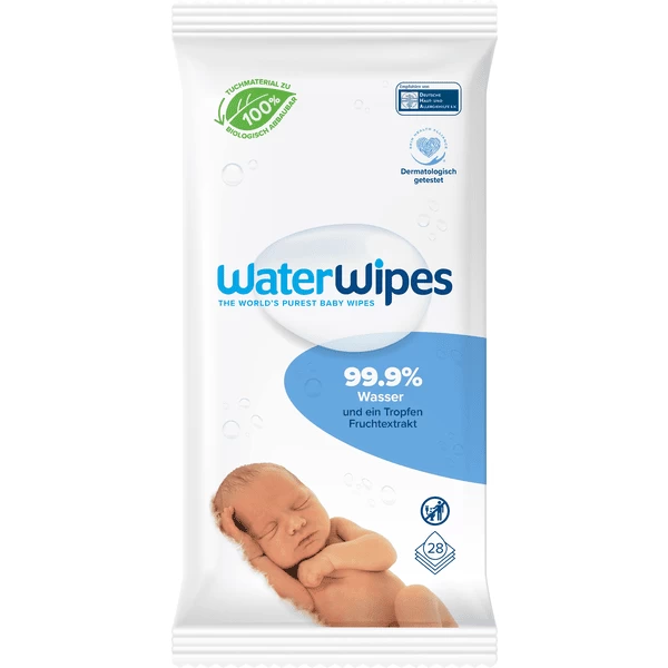 WaterWipes Babydoekjes, Biologisch Afbreekbaar, 28 Doekjes 1 WaterWipes Babydoekjes, Biologisch Afbreekbaar, 28 Doekjes